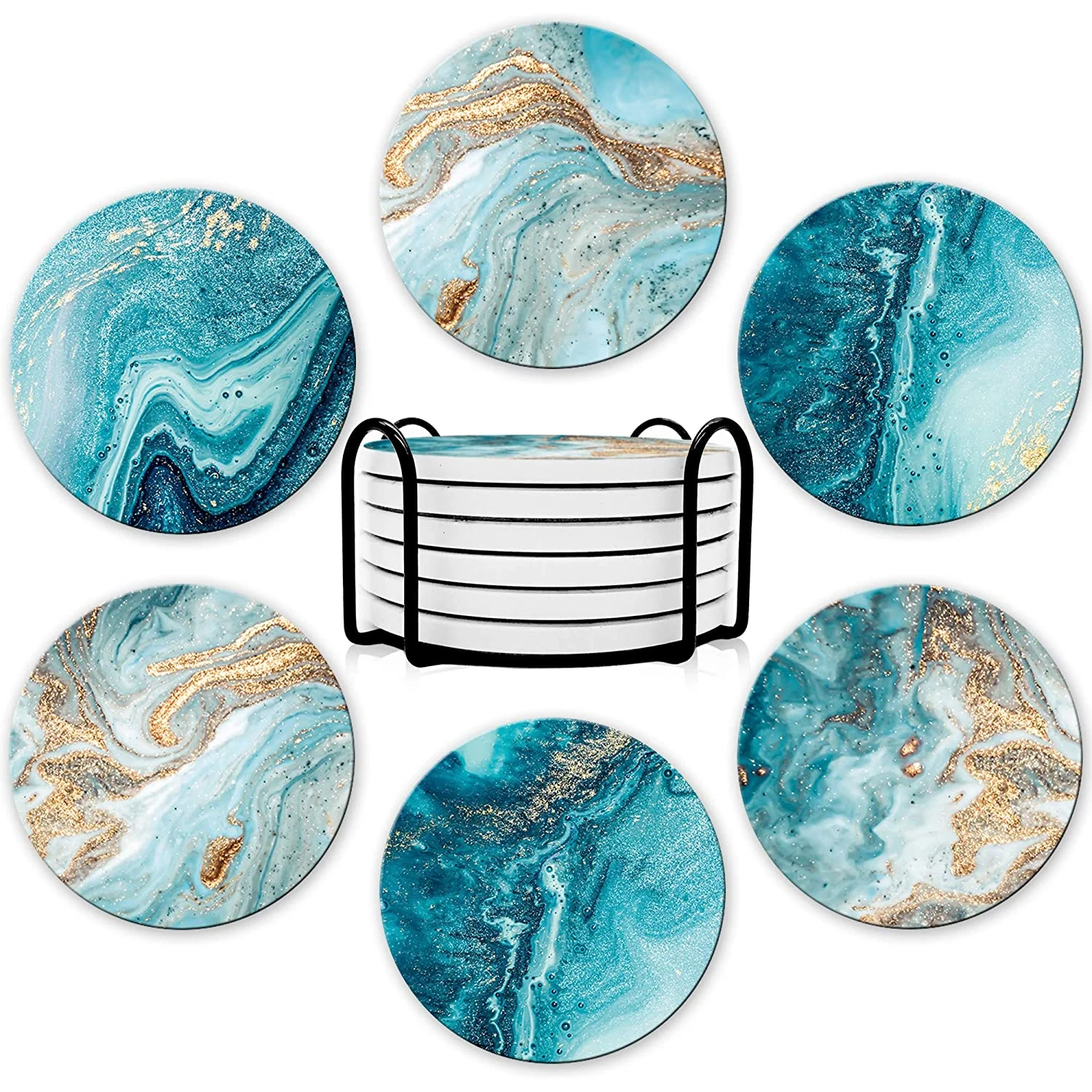 Set di 6 sottobicchieri per be - Marble Coaster Set recensione e prezzo