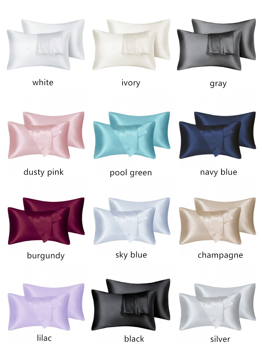2 pz/lotto Solido Raso Setoso  - Silk Pillowcase recensione e prezzo