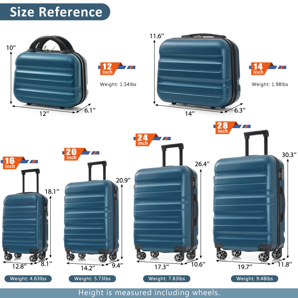 Set di 6 Valigie Rigide in ABS - Travel Luggage Set recensione e prezzo